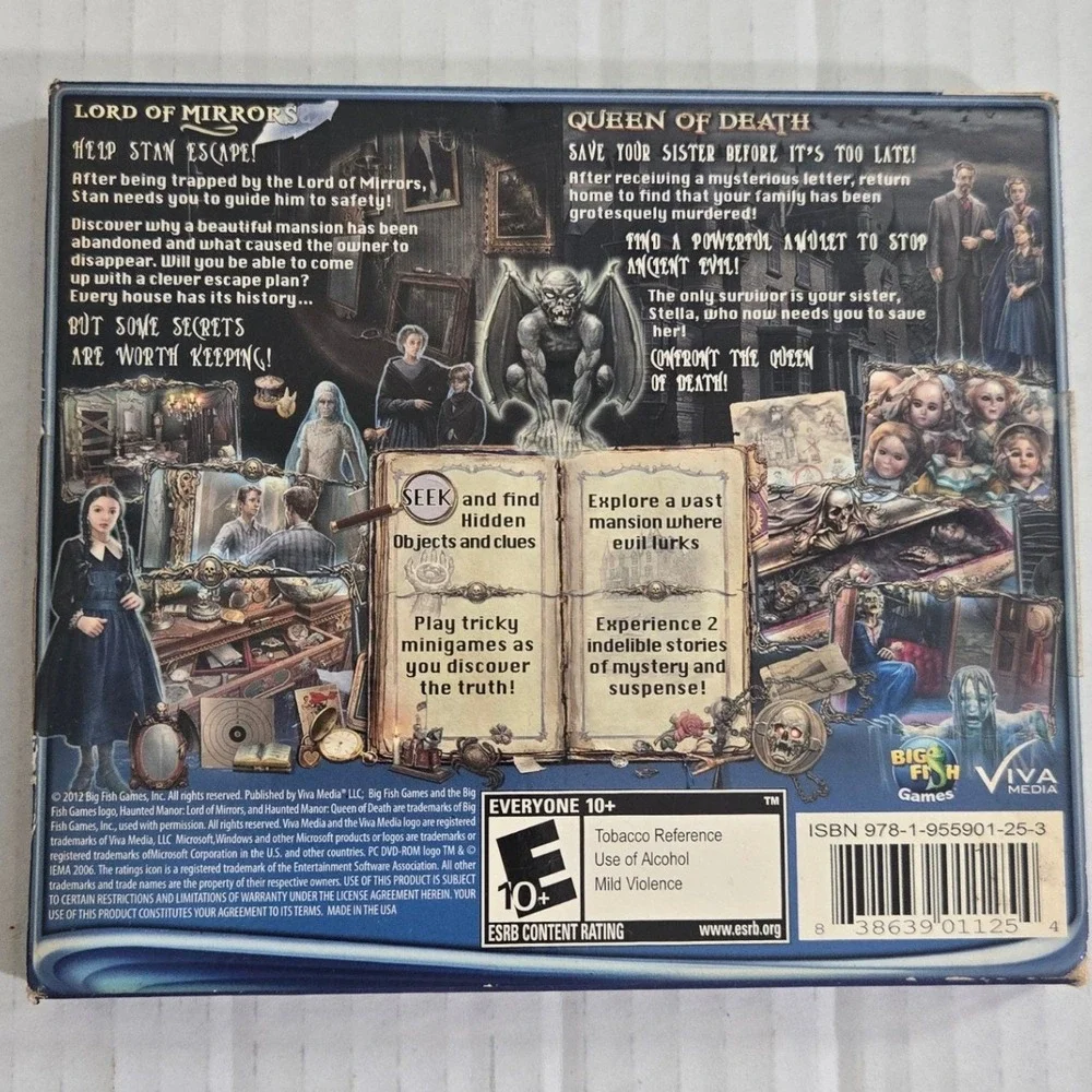 Haunted Manor 2 Game Pack PC Game Lord of Mirrors Queen of Death Big Fish (CIB)
